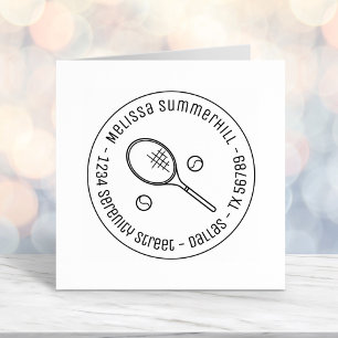 Tennis Racquet Racket en Balls Round Address Zelfinktende Stempel