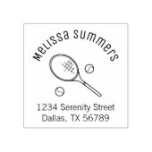 Tennis Racquet Racket en het Adres van de KogelsAr Rubberstempel (Afrduk)