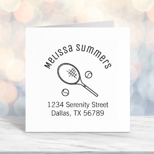 Tennis Racquet Racket en het Adres van de KogelsAr Zelfinktende Stempel