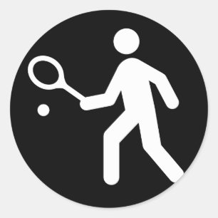 Tennis Racquetball Pictogram Ronde Sticker