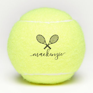 Tennis Racquets and Ball Name Personalized Tennisballen