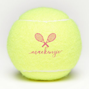 Tennis Racquets and Ball Name Persoonlijke Roze Tennisballen