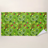 Tennis Racquets en Tennis Balls Sports Patterted Strandlaken (Voorkant)