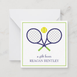 Tennis Racquets Personalized Gift Enclosure Kaarte Notitiekaartje