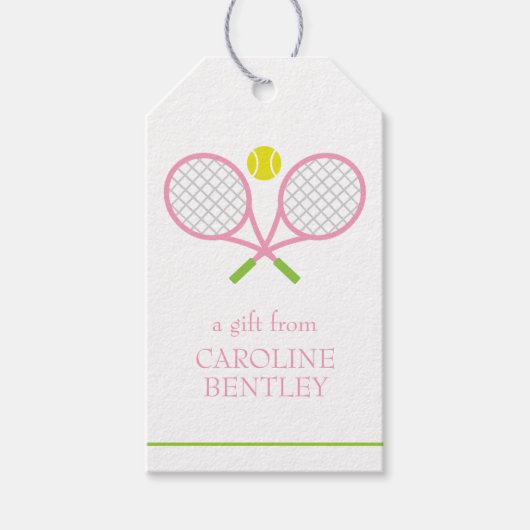 Tennis Racquets Personalized Gift Labels Cadeaulabel (Voorkant)