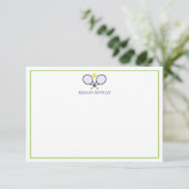 Tennis Racquets Personalized Note Cards Bedankkaart (Staand voorkant)