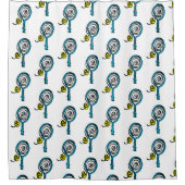 Tennis-raket en kogeldouchegordijn douchegordijn (Voorkant)