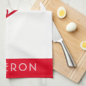 Tennis Red Persoonlijke naam of monogram Theedoek (Quarter Fold)