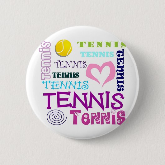 Tennis Repeteren Ronde Button 5,7 Cm (Voorkant)