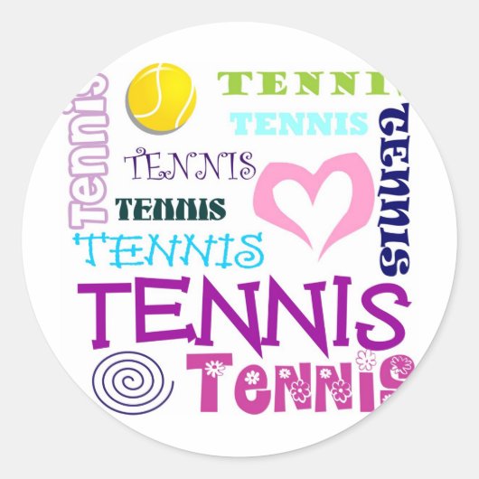 Tennis Repeteren Ronde Sticker (Voorkant)