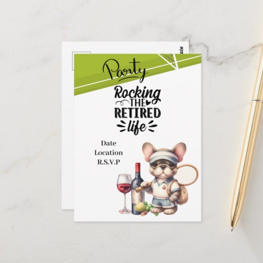 Tennis Retirement Briefkaart (Voorkant / Achterkant in situ)