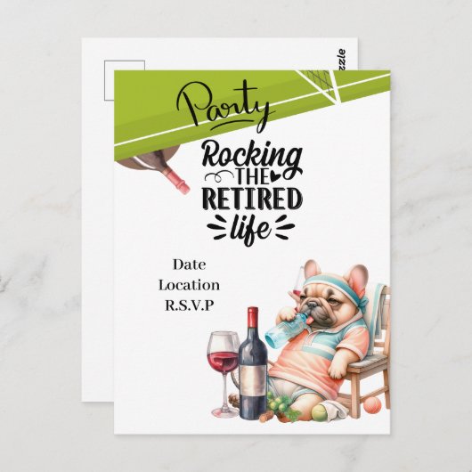 Tennis Retirement Briefkaart (Voorkant / Achterkant)