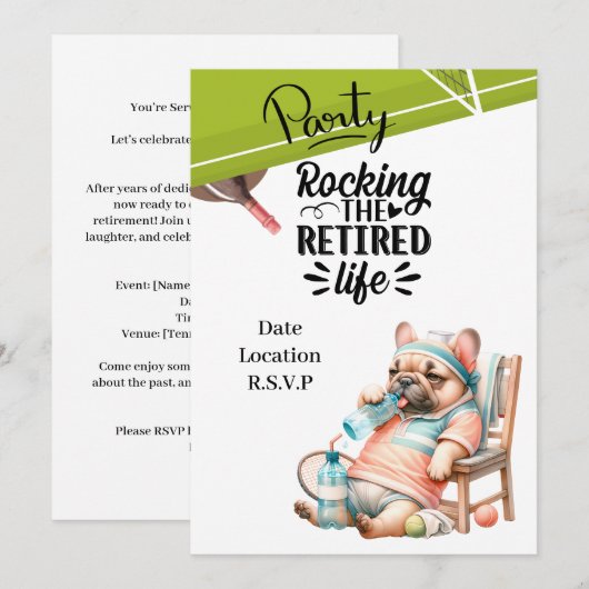 Tennis Retirement Kaart (Voorkant / Achterkant)