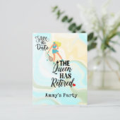 Tennis Retirement Party Save the Date Briefkaart (Staand voorkant)