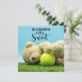 Tennis Retirement with Ball and Teddy beer Player Kaart (Staand voorkant)
