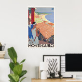 Tennis Retro Reisposter Monte Carlo Kunstprint Poster (Thuiskantoor)
