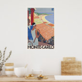 Tennis Retro Reisposter Monte Carlo Kunstprint Poster (Keuken)