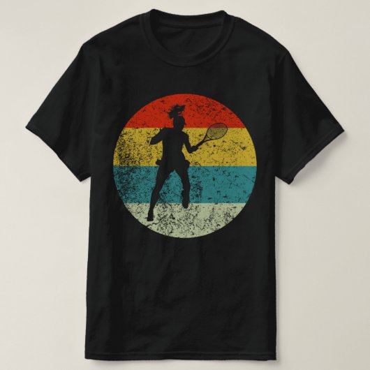 tennis retro silhouette 70s t-shirt (Design voorkant)
