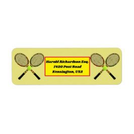 Tennis Return-adreslabel Etiket