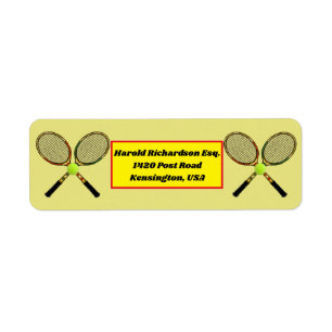 Tennis Return-adreslabel Etiket