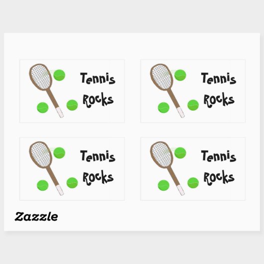 Tennis Rocks Rechthoekige Sticker (Vel)