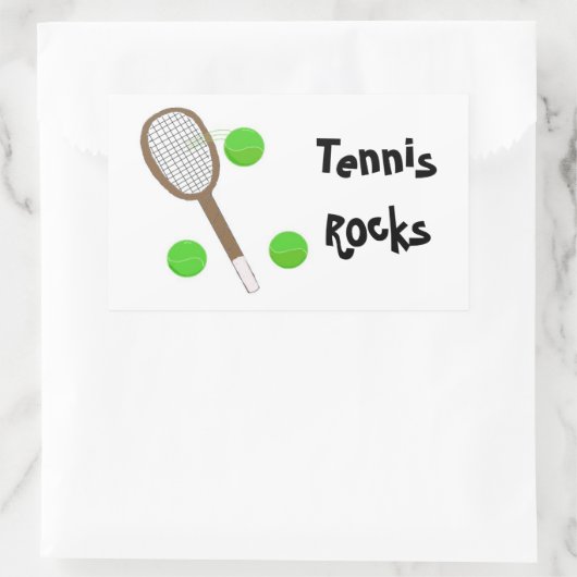 Tennis Rocks Rechthoekige Sticker (Tas)