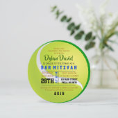 TENNIS RONDE Bar Bat Mitzvah Uitnodiging (Staand voorkant)