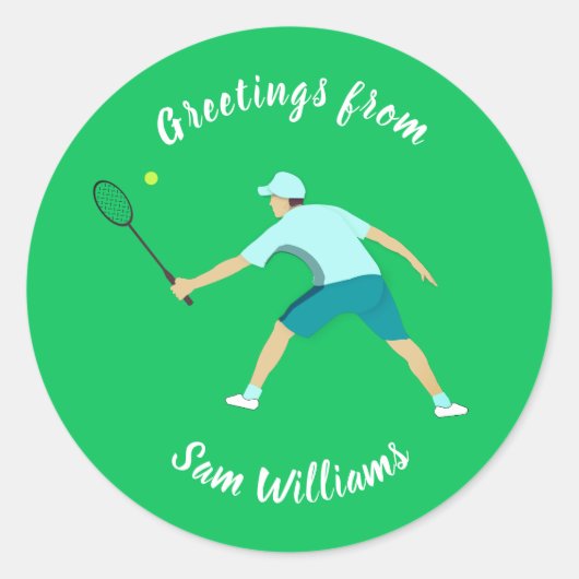 Tennis Ronde Sticker (Voorkant)
