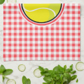 Tennis; rood en wit Gingham Theedoek (Gevouwen)