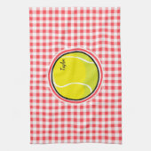 Tennis; rood en wit Gingham Theedoek (Verticaal)