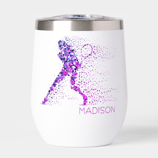 Tennis Roze Pixels Gepersonaliseerde naam (Voorkant)