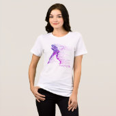 Tennis Roze Pixels Gepersonaliseerde naam Tri-Blend Shirt (Voorkant volledig)