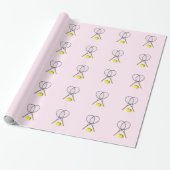 Tennis Roze Sport Cadeaupapier (Uitgerold)