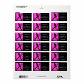 Tennis roze, zwart en wit etiket (Full Sheet)