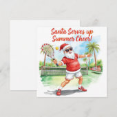 Tennis Santa Claus Christmas themed Feestdagenkaart (Voorkant / Achterkant)