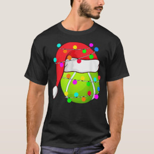 Tennis Santa Hat Kerstmis laat schamel sport T-shirt