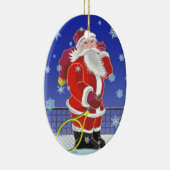 Tennis Santa, kerstboom, Keramisch Ornament (Rechts)