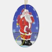 Tennis Santa, kerstboom, Keramisch Ornament (Links)
