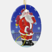Tennis Santa, kerstboom, Keramisch Ornament (Achterkant)