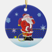 Tennis Santa, pretkerst Keramisch Ornament (Voorkant)