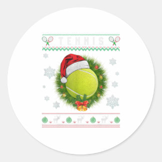 Tennis Santa Ugly Design Merry Xmas Gif Ronde Sticker