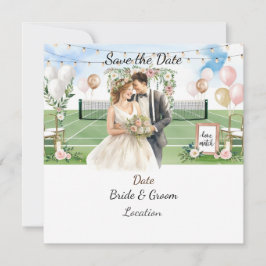 Tennis Save the date for Tennis Player bruiloft