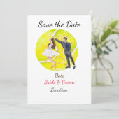 Tennis Save the date for Tennis Player bruiloft Kaart (Staand voorkant)