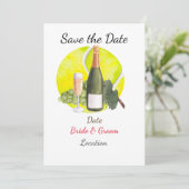 Tennis Save the date for Tennis Player bruiloft Kaart (Staand voorkant)
