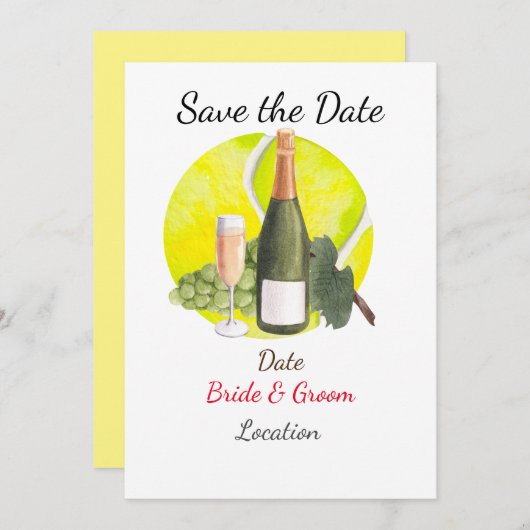 Tennis Save the date for Tennis Player bruiloft Kaart (Voorkant / Achterkant)
