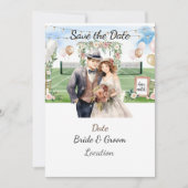 Tennis Save the date for Tennis Player bruiloft Kaart (Voorkant)