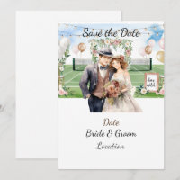 Tennis Save the date for Tennis Player bruiloft