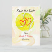 Tennis Save the date for Tennis Player bruiloft Kaart (Staand voorkant)
