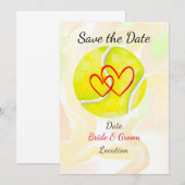 Tennis Save the date for Tennis Player bruiloft Kaart (Voorkant / Achterkant)