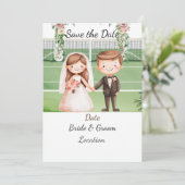 Tennis Save the date for Tennis Player bruiloft Kaart (Staand voorkant)